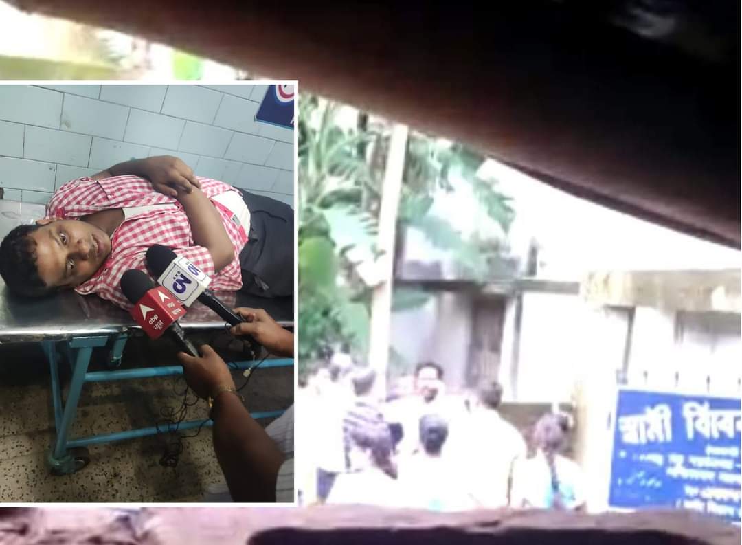স্বাধীনতা দিবসে শ‍্যামনগরে তৃণমূল যুব নেতার লাথি চড় মেরে শিক্ষক নিগ্রহ করার অভিযোগ। ভিডিও ভাইরাল।