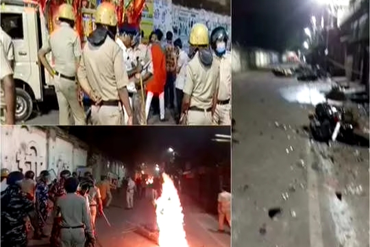 দিলীপ ঘোষ আর পুলিশ এর সামনে ! রামনবমীতে রিষড়া অশান্ত হল