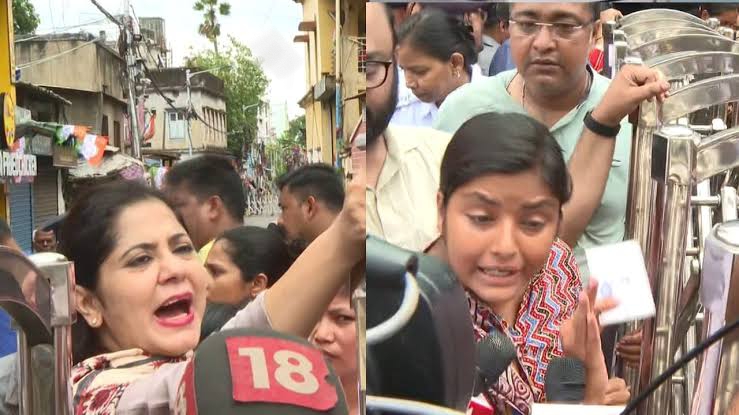 মূখ্যমন্ত্রীর পাড়ায় CPIM প্রচারে পুলিশি ‘বাধা’, সায়রা -মীনাক্ষীরা রাস্তায়