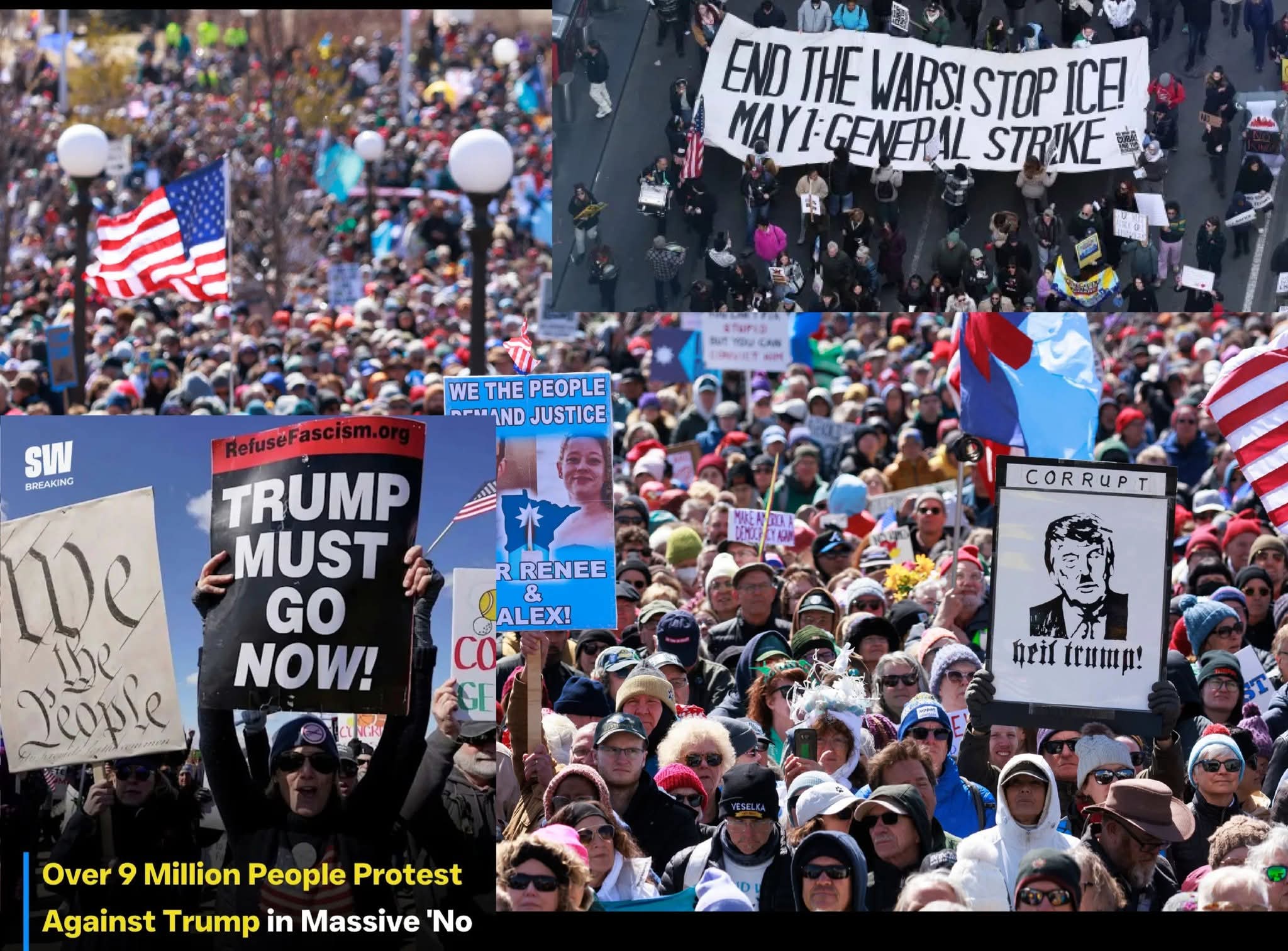 End wars..Trump must go.  ট্রাম্প বিরোধী ‘নো কিংস’ বিক্ষোভে উত্তাল যুক্তরাষ্ট্র